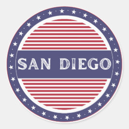 Pegatina Redonda Emblema de Orgullo de la Ciudad de San Diego – Ide