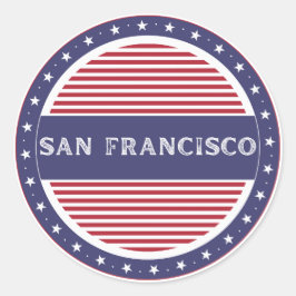 Pegatina Redonda Emblema de Orgullo de la Ciudad de San Francisco I