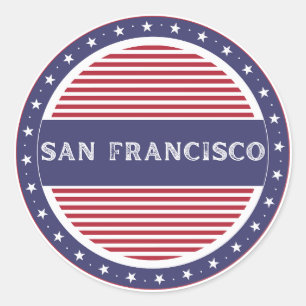 Pegatina Redonda Emblema de Orgullo de la Ciudad de San Francisco I