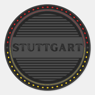 Pegatina Redonda Emblema de Orgullo de la Ciudad de Stuttgart – Ide