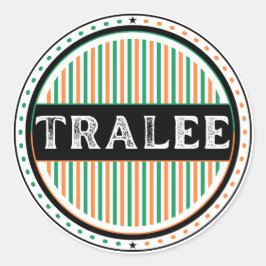 Pegatina Redonda Emblema de Orgullo de la Ciudad de Tralee – Identi