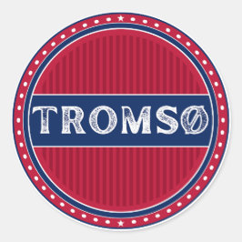 Pegatina Redonda Emblema de Orgullo de la Ciudad de Tromsø – Identi