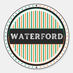 Pegatina Redonda Emblema de Orgullo de la Ciudad de Waterford – Ide