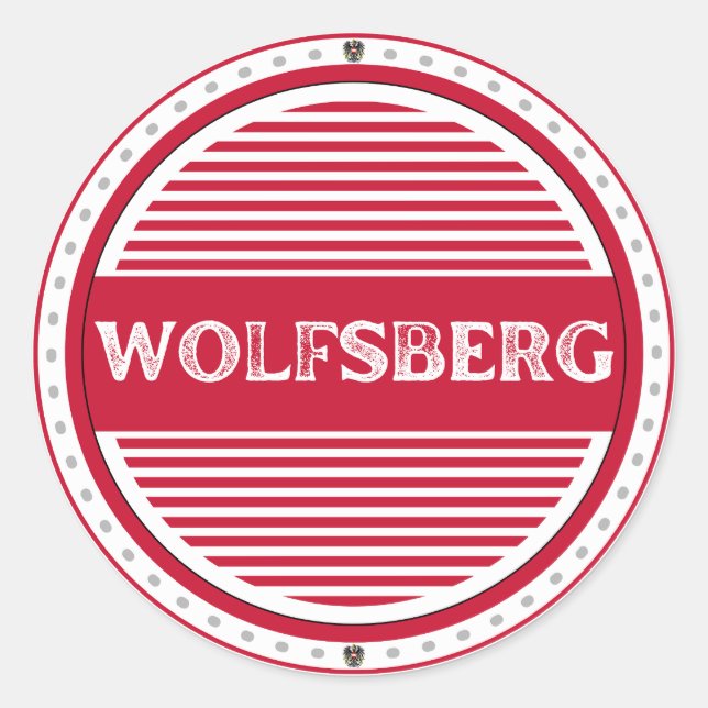 Pegatina Redonda Emblema de Orgullo de la Ciudad de Wolfsberg – Ide (Anverso)