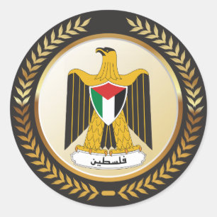 Pegatina Redonda Emblema De Palestina