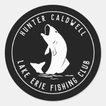 Emblema de pesca personalizado negro
