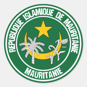 Pegatina Redonda Emblema de Ronda Mauritania