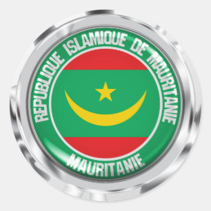 Pegatina Redonda Emblema de Ronda Mauritania