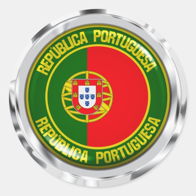 Pegatina Redonda Emblema de Ronda Portugal (Anverso)