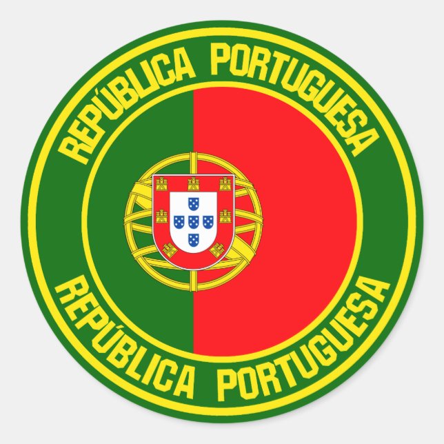 Pegatina Redonda Emblema de Ronda Portugal (Anverso)