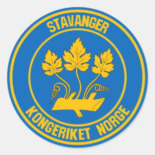 Pegatina Redonda Emblema de Stavanger Round