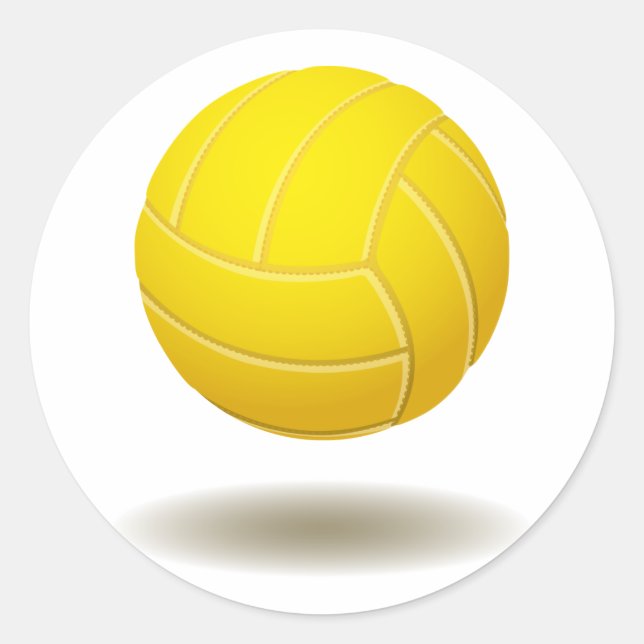 Pegatina Redonda Emblema de voleibol Guay 2 (Anverso)
