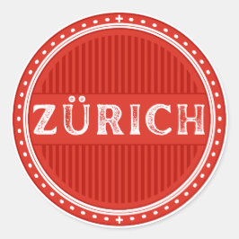 Pegatina Redonda Emblema de Zurich City Pride – Identidad Suiza