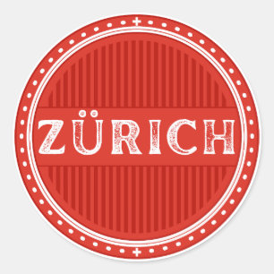 Pegatina Redonda Emblema de Zurich City Pride – Identidad Suiza