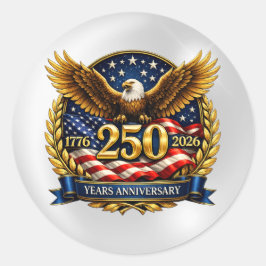 Pegatina Redonda Emblema del Águila del 250º Aniversario de EE. UU.