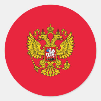 Pegatina Redonda Emblema del águila doble de la cabeza del Imperio