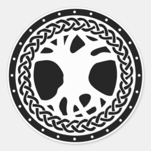 Pegatina Redonda Emblema del blanco de Gaiscioch