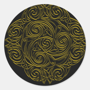 Pegatina Redonda Emblema del Celtic del oro