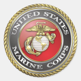 Pegatina Redonda Emblema del Cuerpo de Marines de los Estados Unido