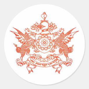 Pegatina Redonda Emblema del estado Sikkim - INDIA