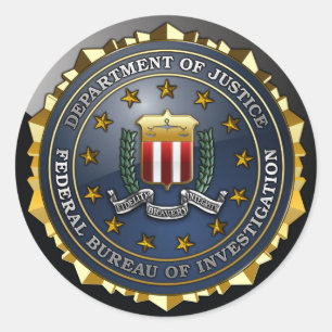Pegatina Redonda Emblema del FBI
