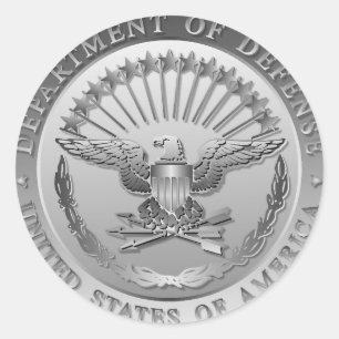 Pegatina Redonda Emblema del gobierno de D.O.D
