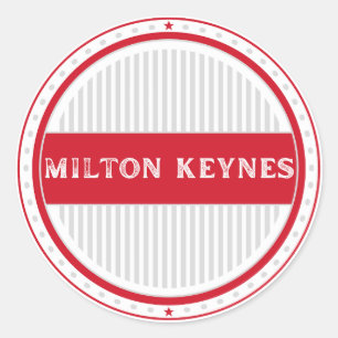 Pegatina Redonda Emblema del Orgullo Ciudadano de Milton Keynes – I
