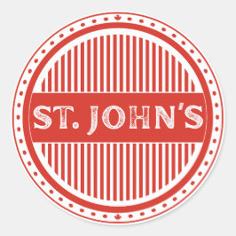 Pegatina Redonda Emblema del Orgullo Ciudadano de St. John's – Iden