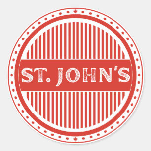 Pegatina Redonda Emblema del Orgullo Ciudadano de St. John's – Iden
