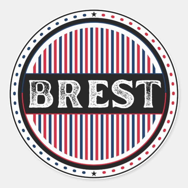 Pegatina Redonda Emblema del Orgullo de la Ciudad de Brest – Identi (Anverso)