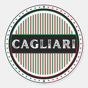 Pegatina Redonda Emblema del Orgullo de la Ciudad de Cagliari – Ide