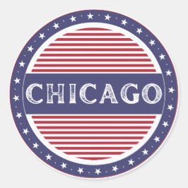 Pegatina Redonda Emblema del Orgullo de la Ciudad de Chicago – Iden