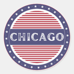 Pegatina Redonda Emblema del Orgullo de la Ciudad de Chicago – Iden