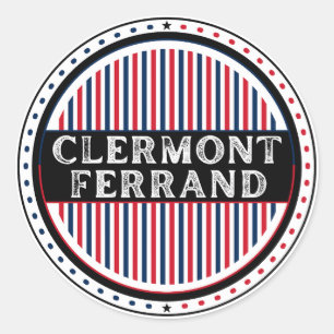 Pegatina Redonda Emblema del Orgullo de la Ciudad de Clermont-Ferra