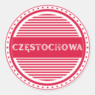 Pegatina Redonda Emblema del Orgullo de la Ciudad de Czestochowa –