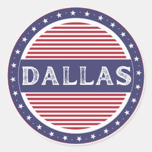 Pegatina Redonda Emblema del Orgullo de la Ciudad de Dallas – Ident