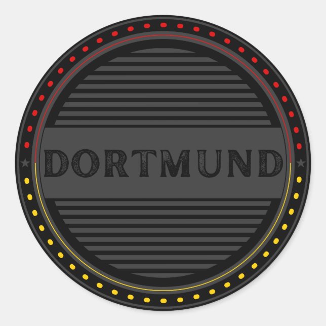 Pegatina Redonda Emblema del Orgullo de la Ciudad de Dortmund – Ide (Anverso)
