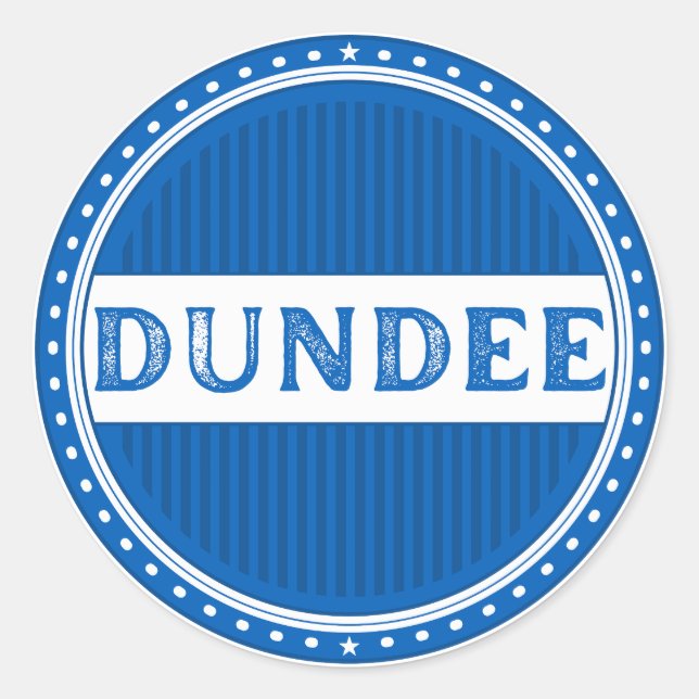 Pegatina Redonda Emblema del Orgullo de la Ciudad de Dundee – Ident (Anverso)