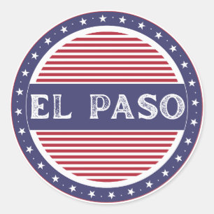 Pegatina Redonda Emblema del Orgullo de la Ciudad de El Paso – Iden