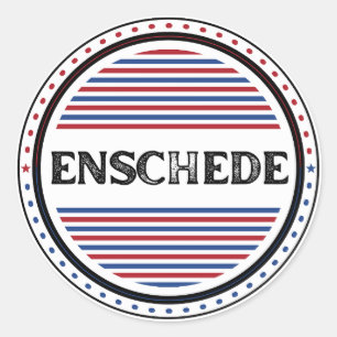 Pegatina Redonda Emblema del Orgullo de la Ciudad de Enschede – Ide