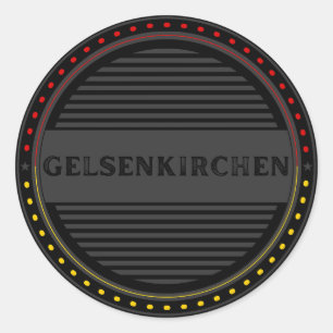 Pegatina Redonda Emblema del Orgullo de la Ciudad de Gelsenkirchen 