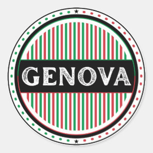 Pegatina Redonda Emblema del Orgullo de la Ciudad de Génova – Ident