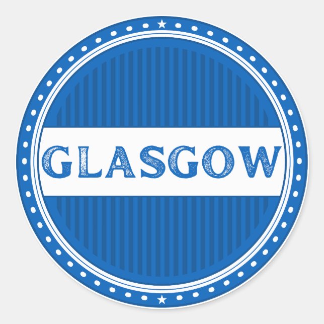 Pegatina Redonda Emblema del Orgullo de la Ciudad de Glasgow – Iden (Anverso)