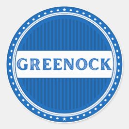 Pegatina Redonda Emblema del Orgullo de la Ciudad de Greenock – Ide
