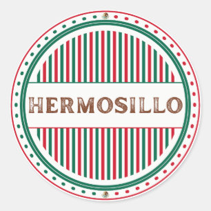 Pegatina Redonda Emblema del Orgullo de la Ciudad de Hermosillo – I