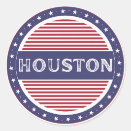 Pegatina Redonda Emblema del Orgullo de la Ciudad de Houston – Iden