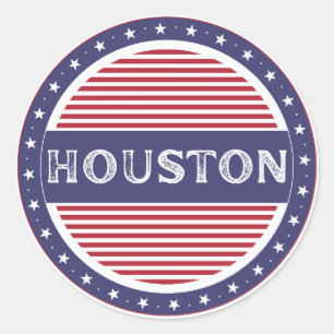 Pegatina Redonda Emblema del Orgullo de la Ciudad de Houston – Iden