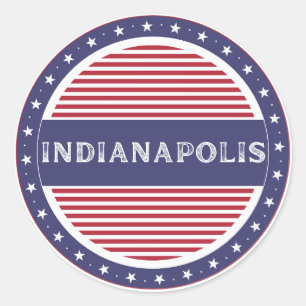 Pegatina Redonda Emblema del Orgullo de la Ciudad de Indianápolis –
