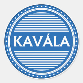 Pegatina Redonda Emblema del Orgullo de la Ciudad de Kavala – Ident
