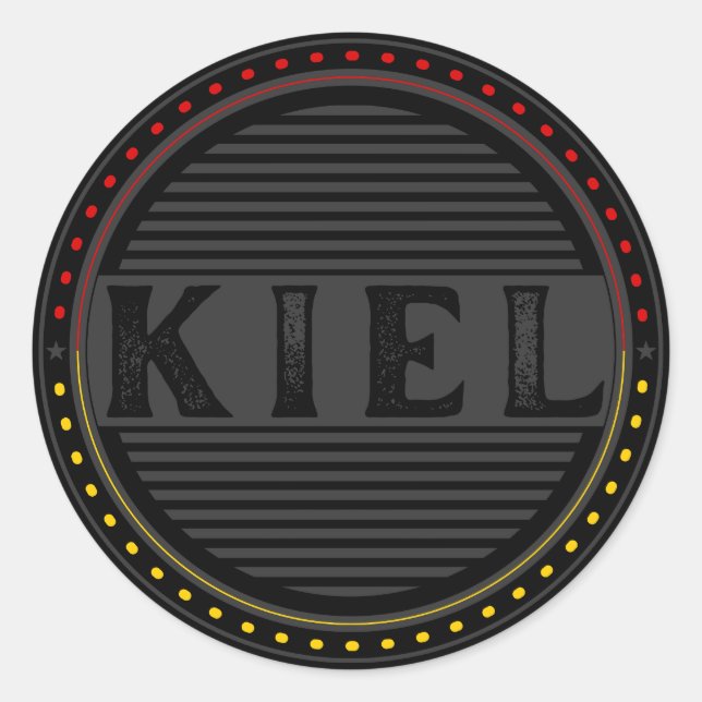 Pegatina Redonda Emblema del Orgullo de la Ciudad de Kiel – Identid (Anverso)